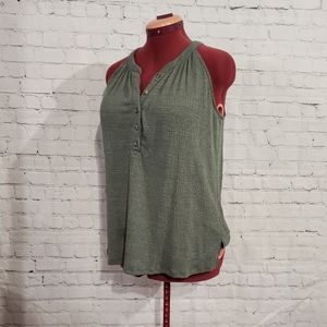 Cable & Gauge green halter button tank